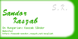 sandor kaszab business card